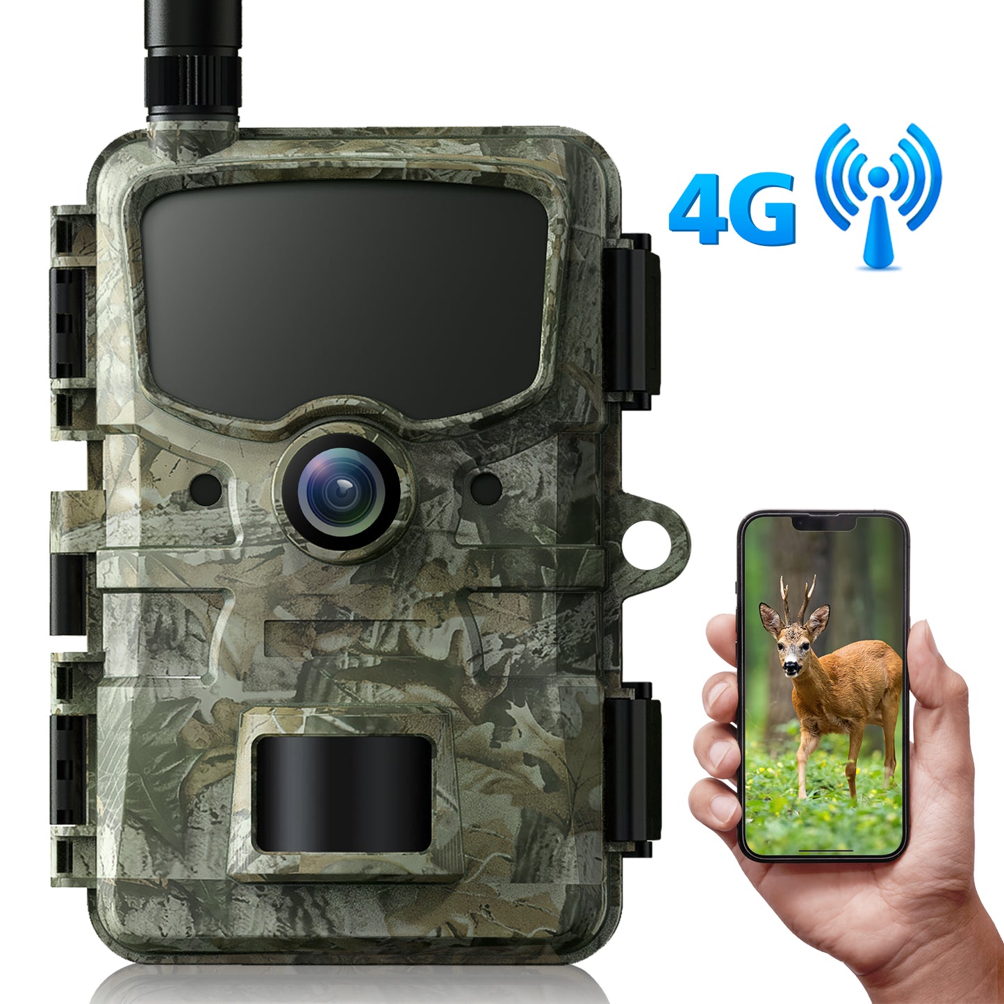CAMPARK 4G LTE Cellular Trail Camera Sends Picture Video to Cell Phone - Game Camera with SD Card 24MP 1080P Hunting Camera with Night Vision Motion Activated Waterproof IP66 for Wildlife Monitoring