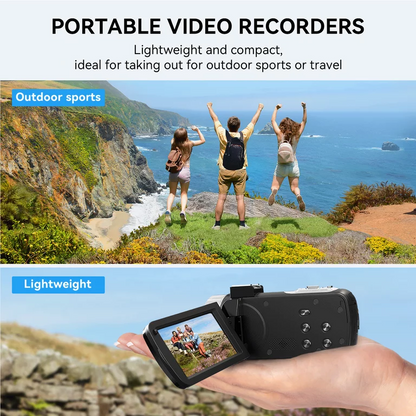 Campark 4K Video Camera Camcorder UHD 48MP 30FPS Wifi Video Cameras for YouTube Vlogging with Microphone, Night Vision Digital Video Camera Recorder, 16X Digital Zoom Cam Corder with Wireless Remote