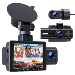 3 Channel 4K Dash Cam Front and Rear Inside, 4K+1080P Dash Camera Front and Inside, Triple Car Camera 2K+1080P+1080P with IR Night Vision, WDR, 170°Wide Angle, Parking Monitor