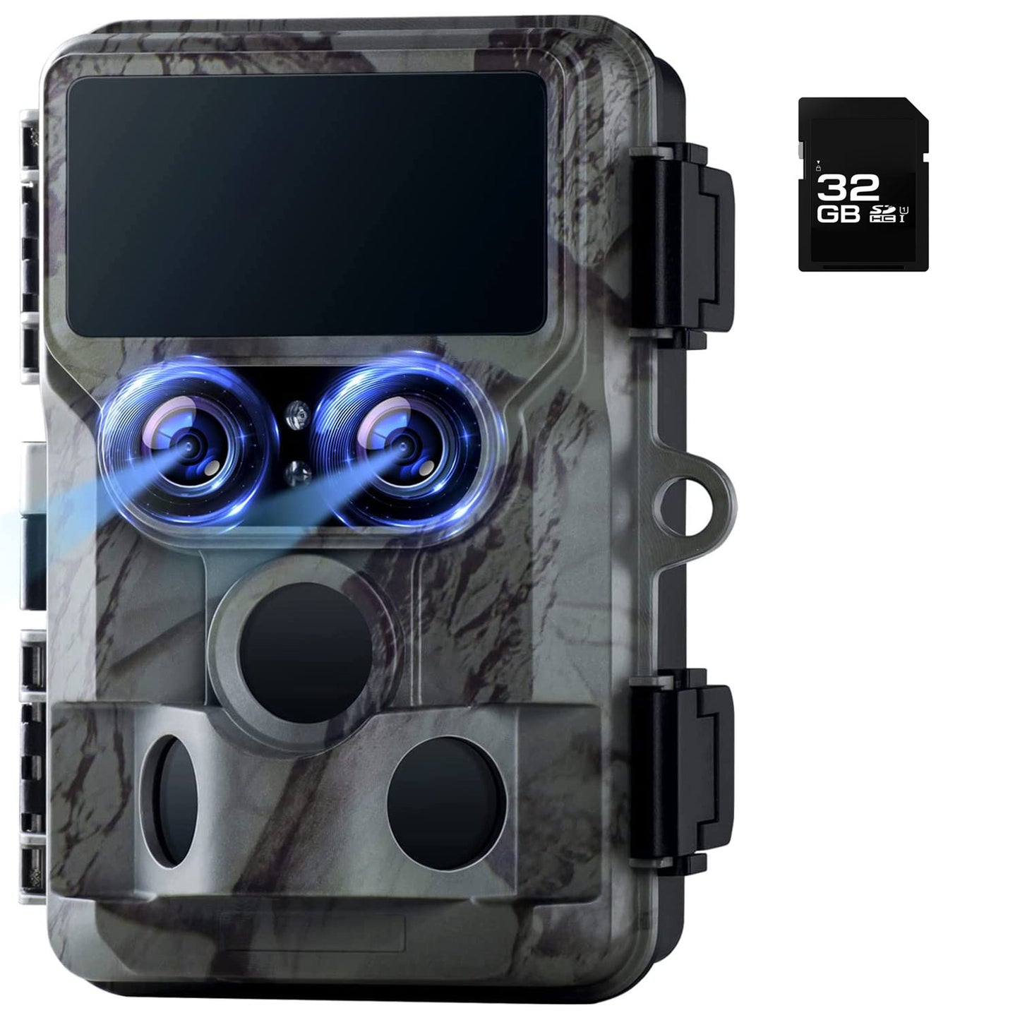 CAMPARK Native 4K 60MP 30FPS Trail Game Cameras WiFi, Starlight Night Vision Dual Lens Bluetooth Waterproof Wildlife Camera with IMX458 Sensors Outdoor Hunting Deer Cam with SD Card