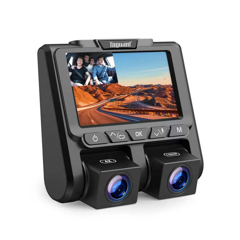 TOGUARD Dual Dash Cam Front and Inside 1080P Dash Camera 3" LCD Screen Car Camera with IR Night Vision Parking Monitor, G-Sensor, Loop Recording