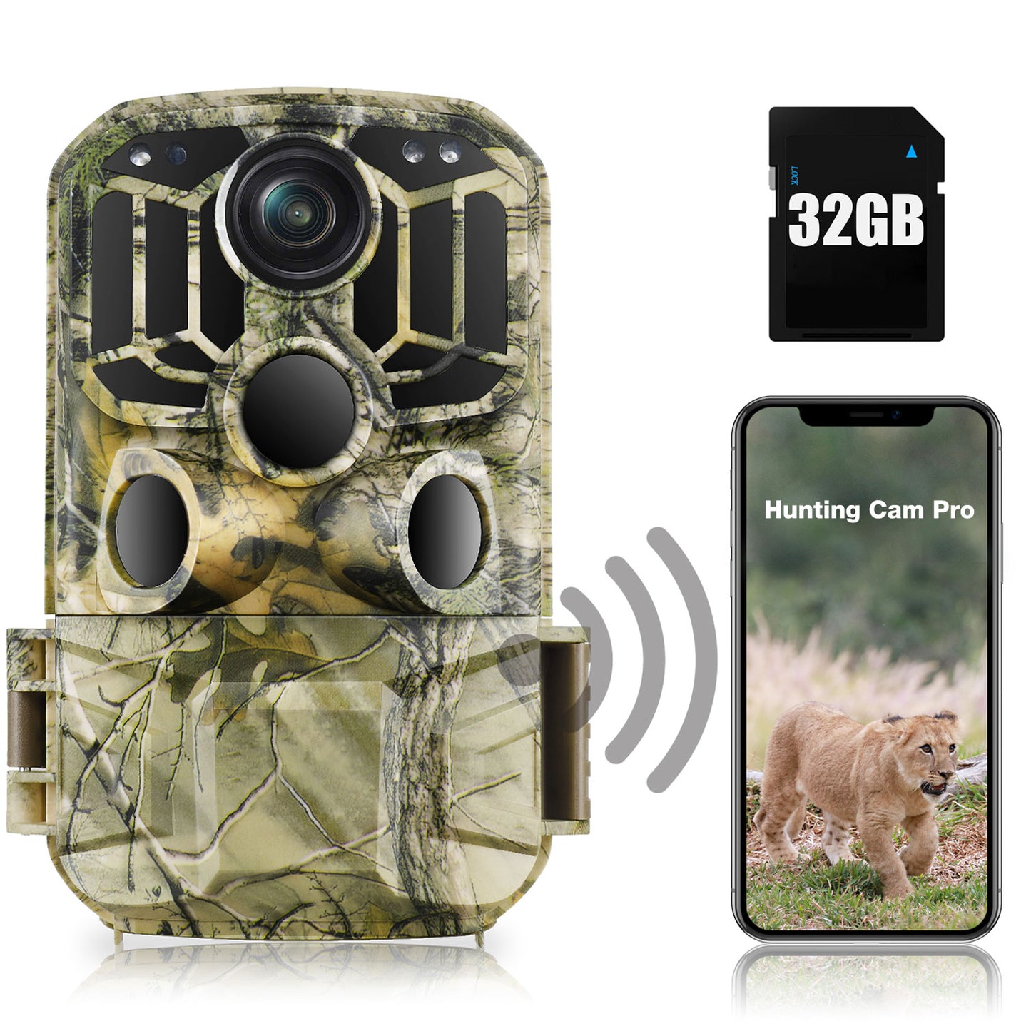 CAMPARK Trail Camera with SD Card WiFi Buletooth 24MP 1296P Game Hunting Camera Infrared Night Vision Waterproof Motion Activated 2.4"color TFT LCD Trail Cam for Wildlife Monitor