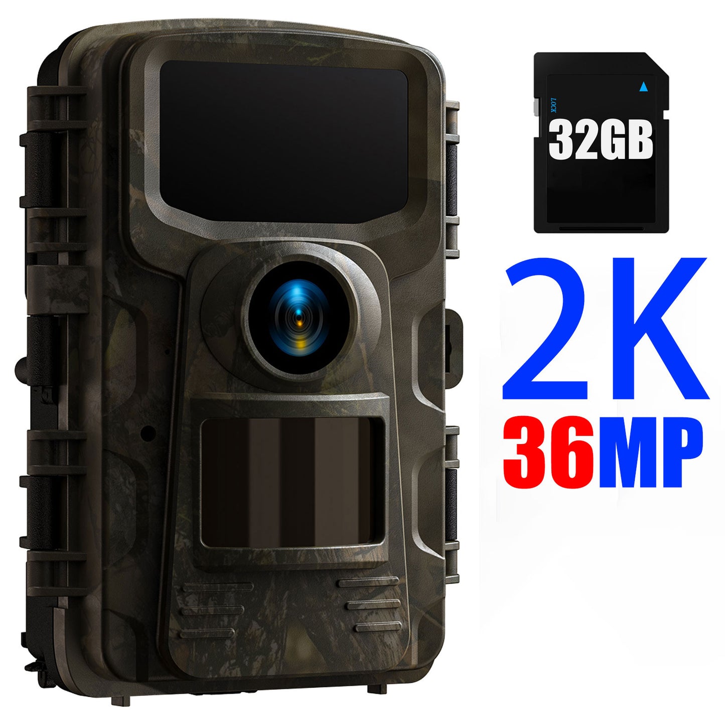 CAMPARK Trail Camera with SD Card 1080P 24MP Game Camera with Night Vision Motion Activated Fast Trigger Time IP66 Waterproof 2.0"LCD Hunting Deer Trail Cam for Wildlife Monitoring