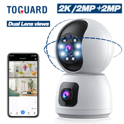 Toguard SC24 2K Dual Lens Wi-Fi Security Camera indoor Wireless Dome Surveillance Camera Pet Camera Baby Monitor