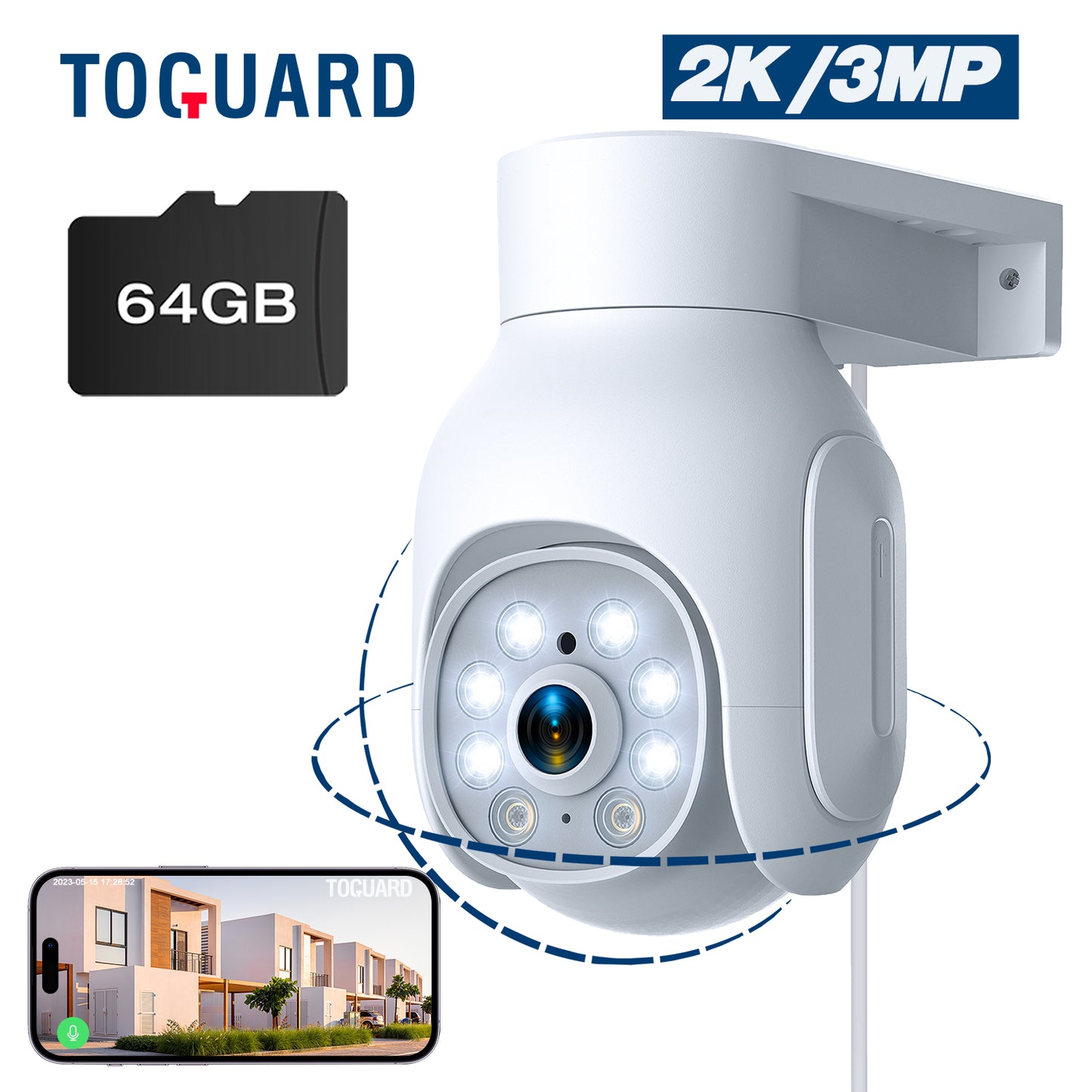 Toguard SC25 2K/3MP WiFi Security Camera Outdoor PTZ Wireless Dome Surveillance Camera