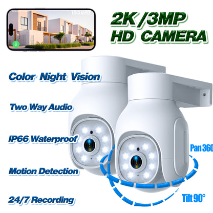 Toguard 2 Pack SC25 2K/3MP WiFi Security Camera Outdoor PTZ Dome Surveillance Camera