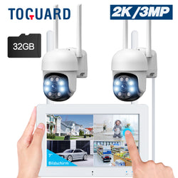 Toguard SC26 2K/3MP Security Camera System Outdoor with 7" Monitor PTZ Dome Surveillance Camera WiFi Wireless Connector