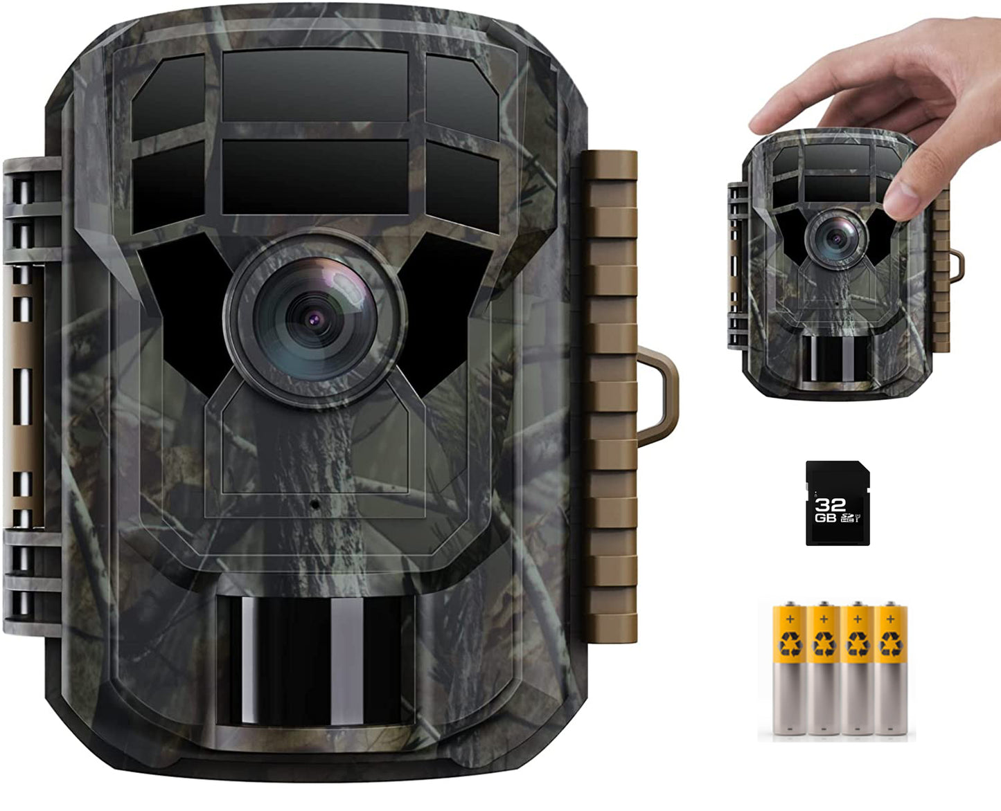 CAMPARK Trail Camera with SD Card and Batteries 24MP 1080P Game Camera with Night Vision Waterproof Trail Cam for Hunting