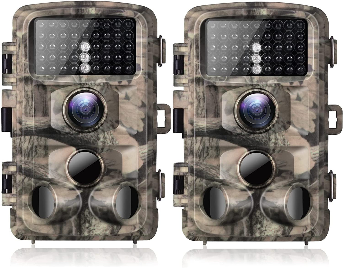 CAMPARK 2 PACK 42MP 4K Trail Camera with SD Card Game Hunting Deer Camera with Infrared Night Vision Waterproof 120°Wide Angle 2.4" LCD Trail Cam for Wildlife Monitoring