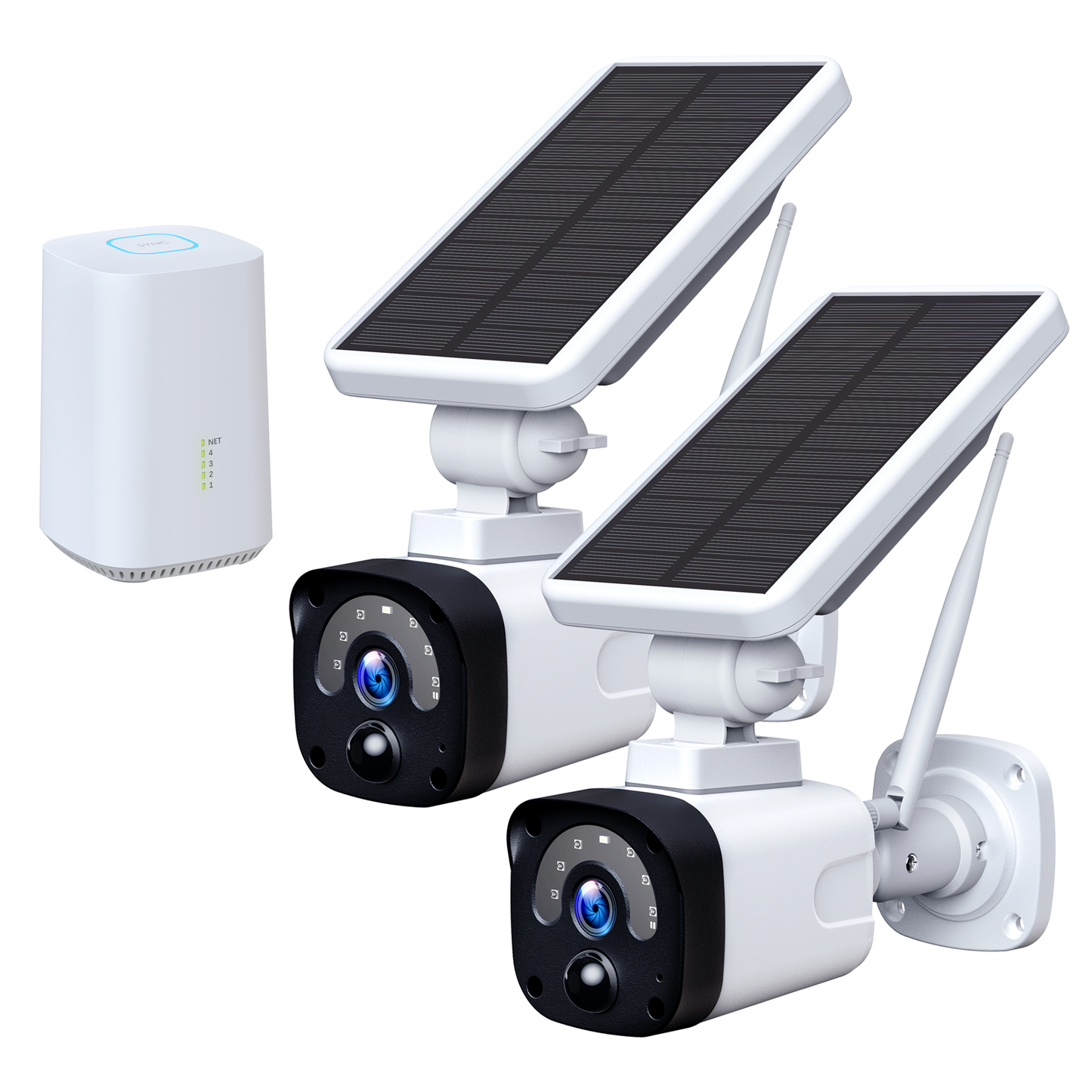 TOGUARD 3MP Solar Wireless Outdoor Security Camera System with Base Station(2 PCS)