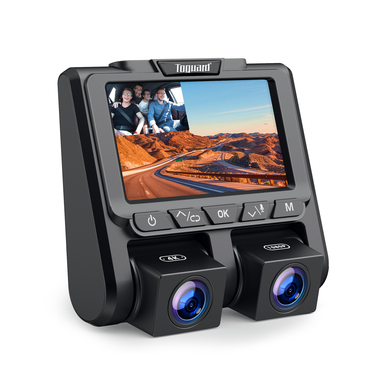 4K Dash Camera TOGUARD 4K+1080P Dash Cam Front and Inside 3" LCD Screen Car Camera Loop Recording Parking Mode G-Sensor