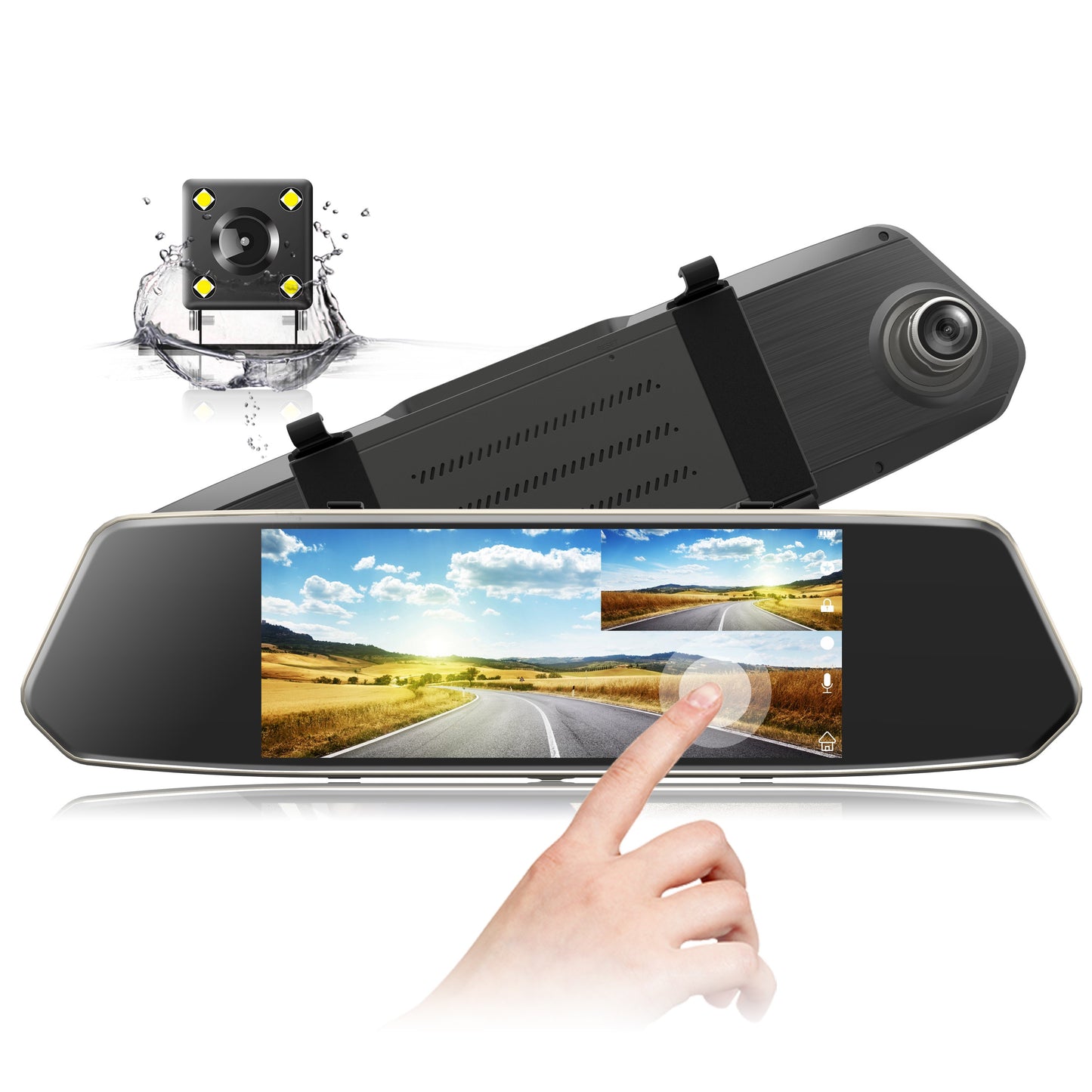Toguard CE35A  Dual lens Dash Cam  Camera  Touch Screen    Front for Cars Backup Camera