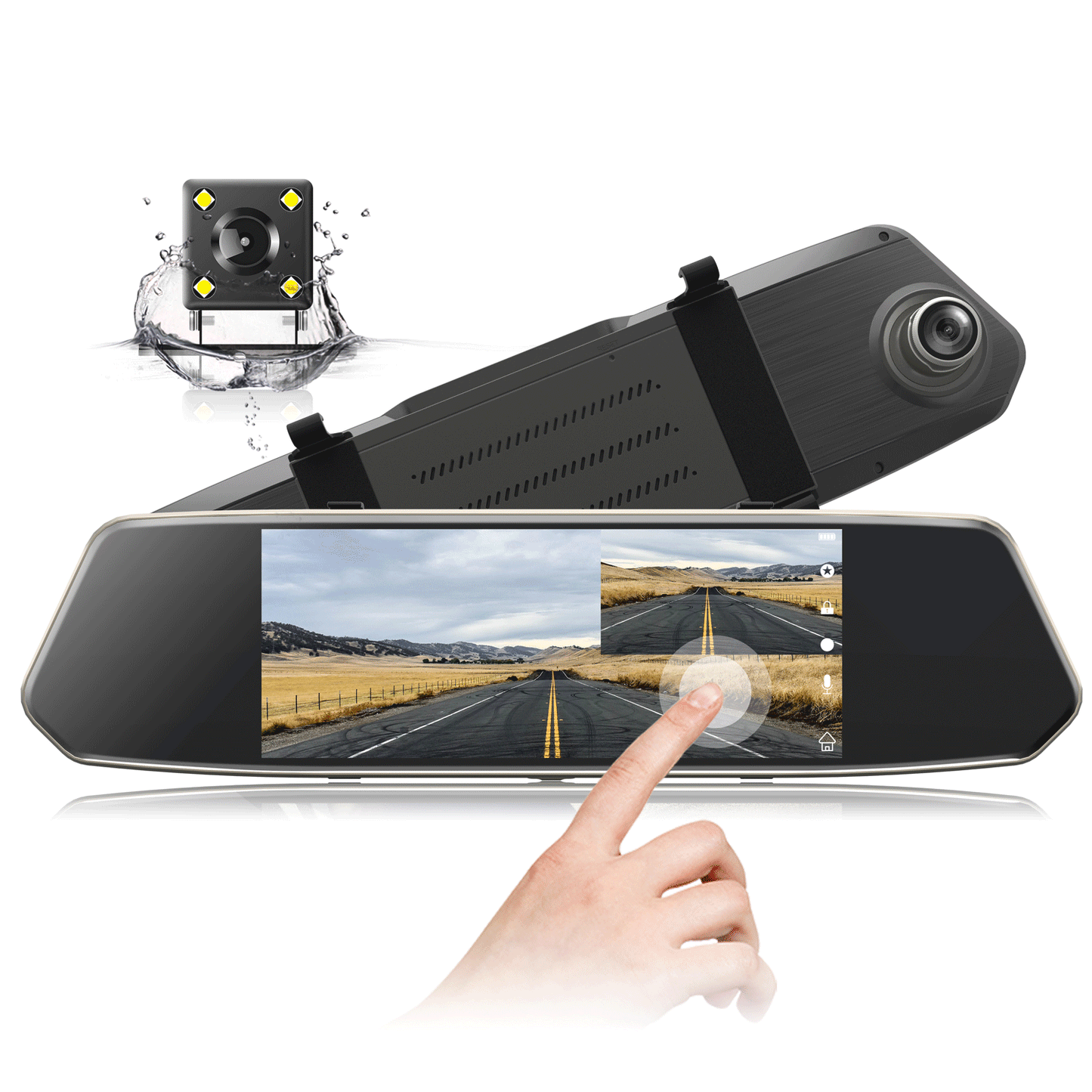 TOGUARD Mirror Dash Cam for Cars 7" 1080P Dual Lens IPS Touch Screen, Dash Cam Front and Rear View, Waterproof Backup Camera, 170°Wide Angle with G-Sensor Parking Monitor Motion Detection