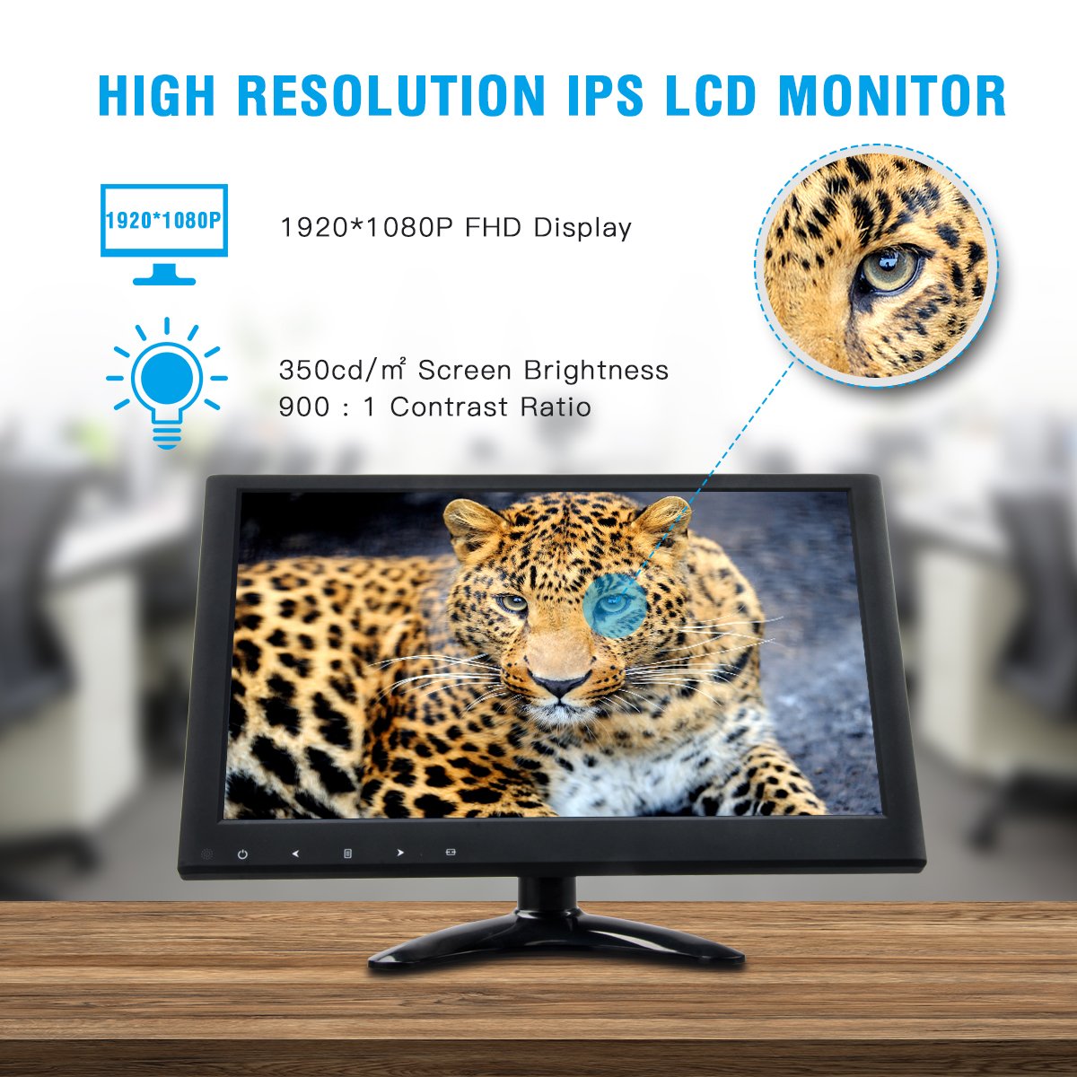 Toguard D129  inch IPS TFT Monitor HD 1920x1080 Small Portable Display Screen