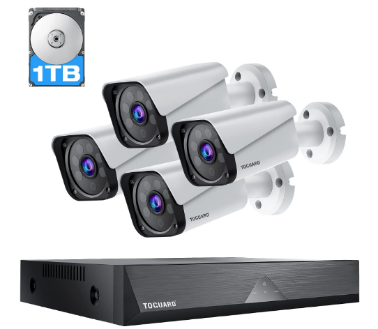 Toguard W204 Home Security Camera System 4pcs 1080P Cameras 8CH DVR Outdoor Waterproof Wired CCTV Surveillance Cameras