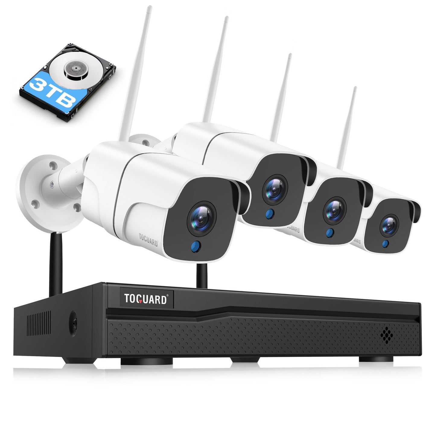 Toguard W300  Wireless Security Camera System 4Pcs 1080P Outdoor/Indoor WiFi Surveillance Cameras