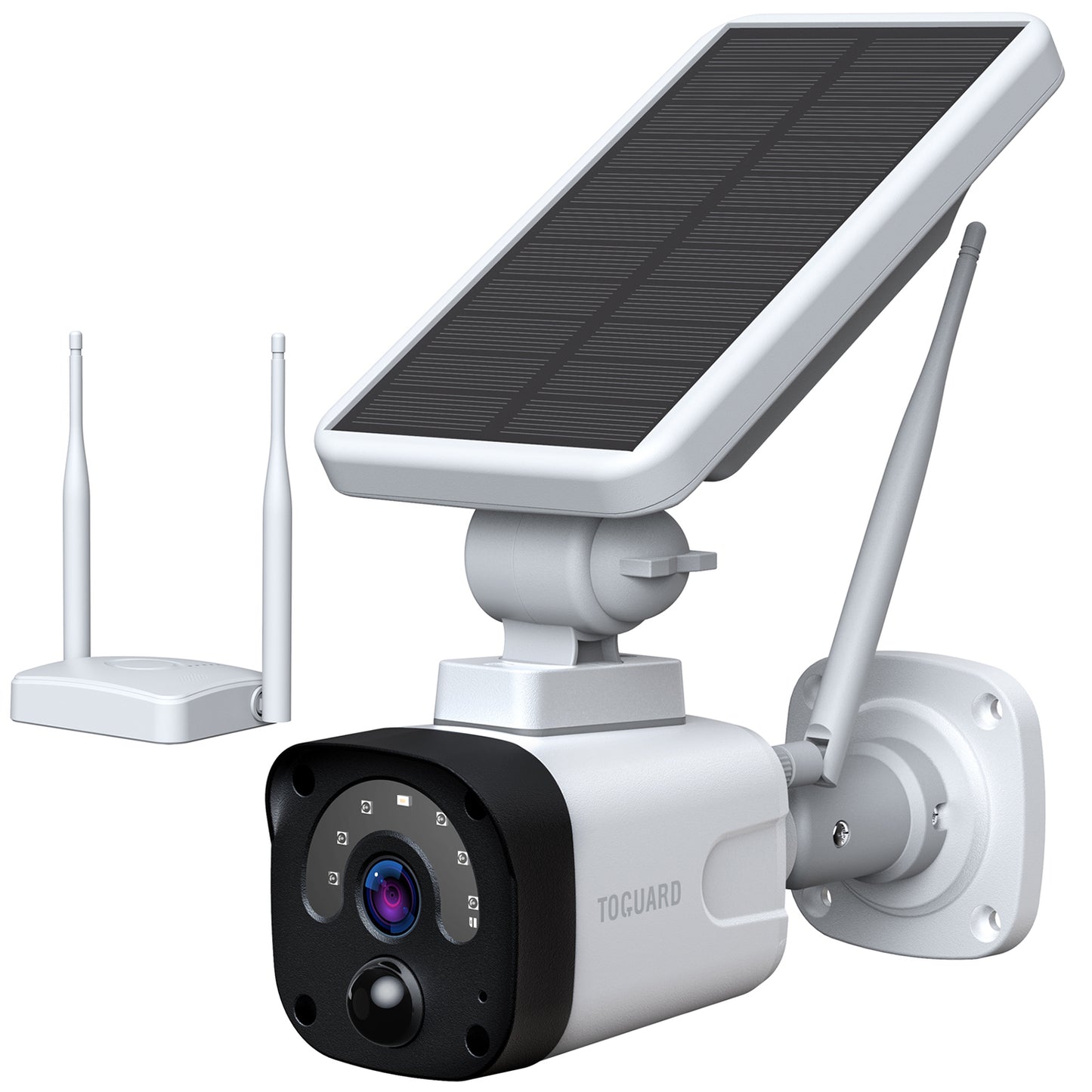 TOGUARD Solar Camera Security Outdoor, 1080P Solar Security Camera(Includes Base Station & 1 Solar Camera), 2-Way Audio, Night Vision, PIR Motion Detection, IP65 Waterproof