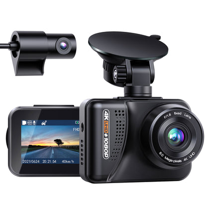CAMPARK Dash Cam Front and Rear Built-in GPS Ultra HD 4K Front 1080P Rear Dual Dash Camera for Car Driving Recorder, Night Vision,Parking Monitor,170° Wide Angle,WDR G-Sensor,Support 128GB