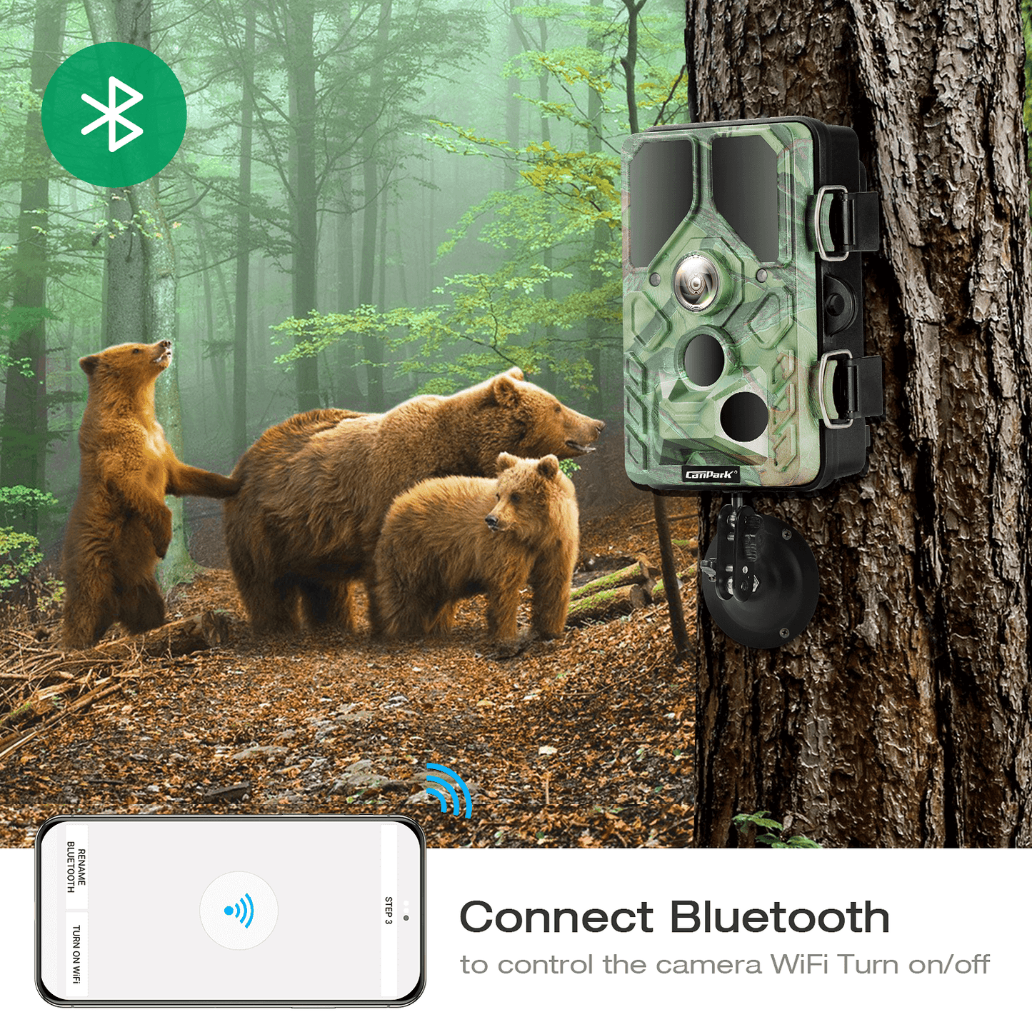 Campark T85 WiFi Bluetooth 20MP 1296P Trail Hunting Camera