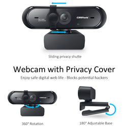 Campark PC02 Webcam with Microphone 1080P Autofocus USB  Streaming Computer Camera