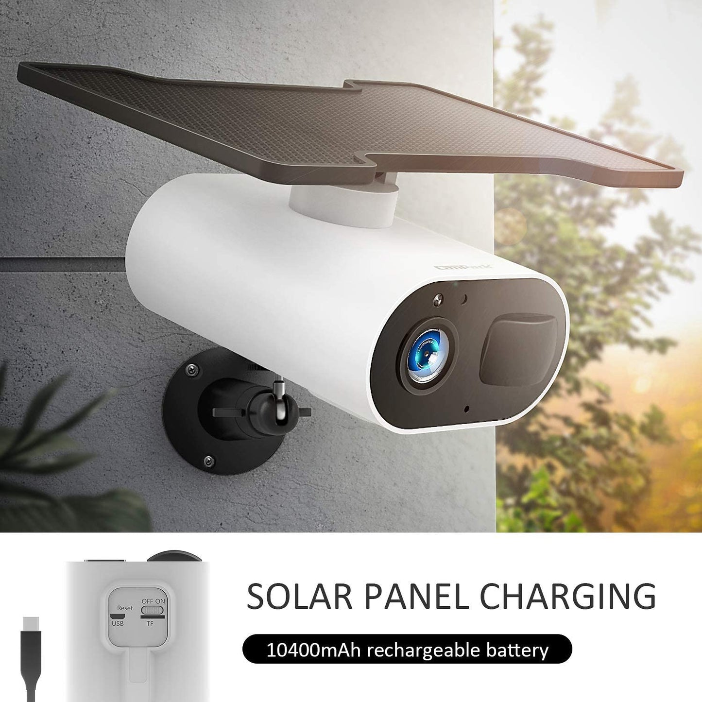 Campark AP25 Solar Wireless IP Home Security Camera Outdoor 1080P WiFi Camera with PIR Motion