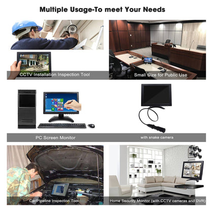 TOGUARD Touchscreen Small Monitor 10.1 Inch IPS HD 1280x800 Portable Color Display Screen with VGA/HDMI/USB Earphone Output for PC Security CCTV Camera 170° Wide Viewing Angle