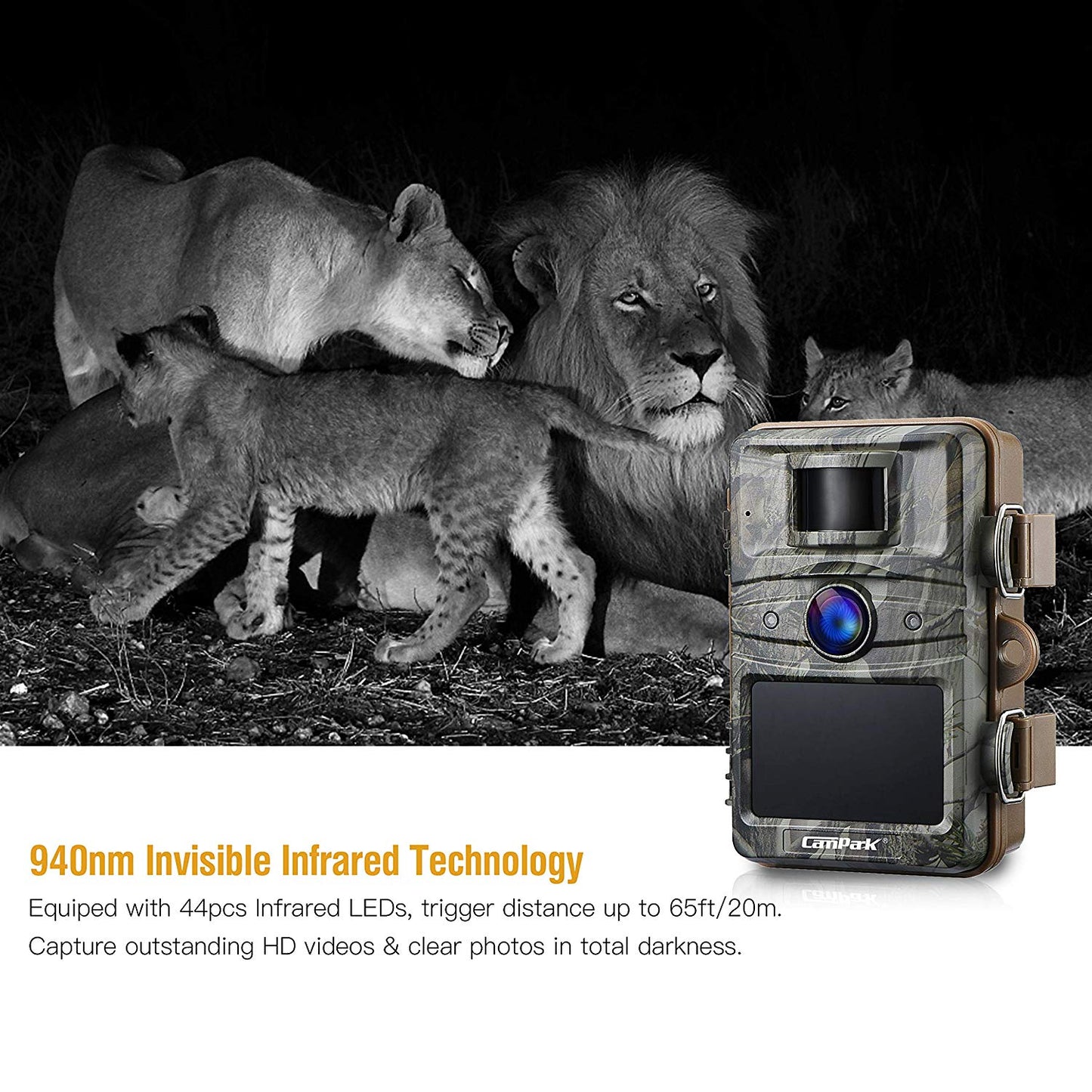 Campark Upgrade Trail Camera T70 16MP 1080P Game&Hunting Camera