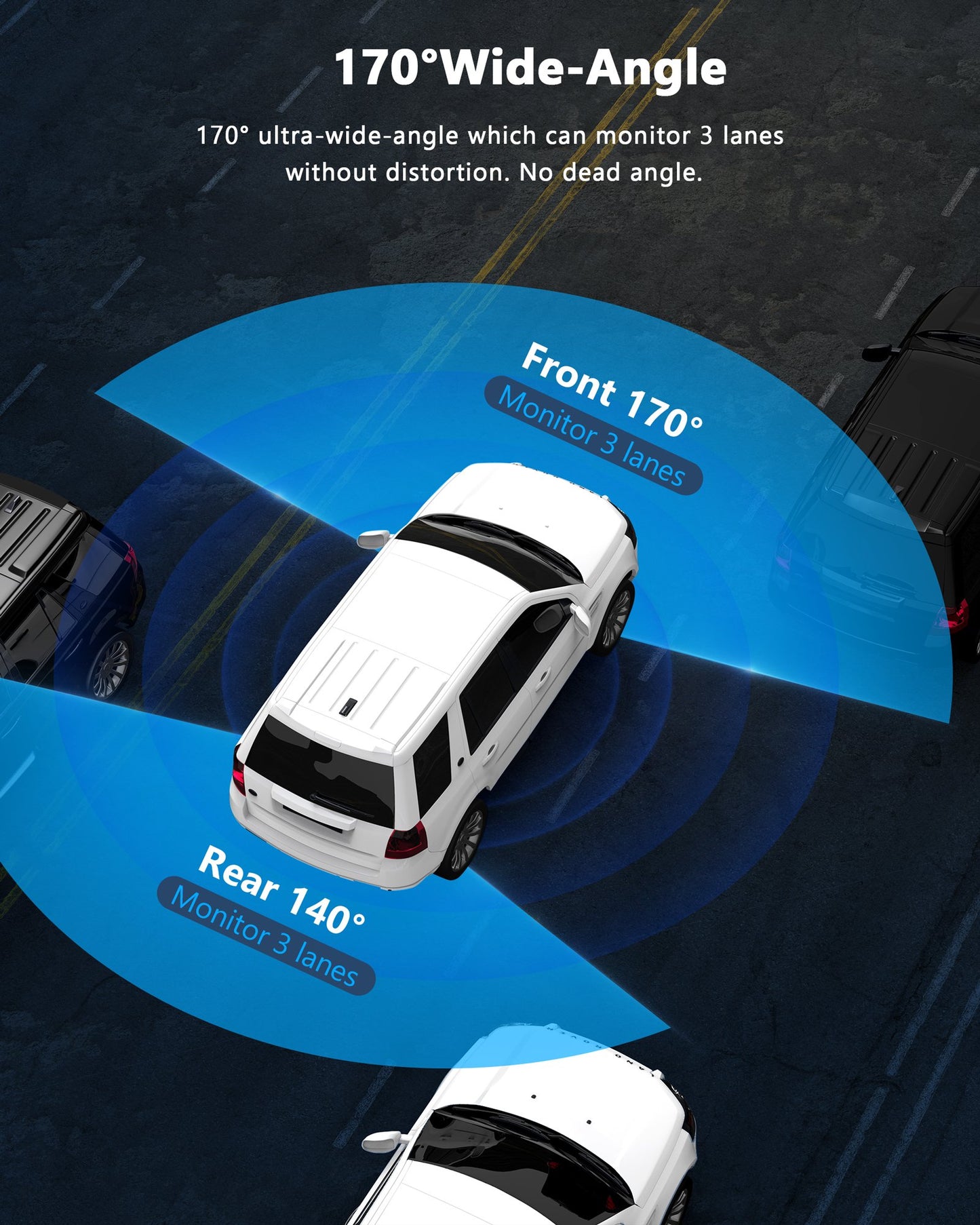 Toguard CE18A Mini Dual Dash Cam for Cars 1080P Front and Rear Dash Camera