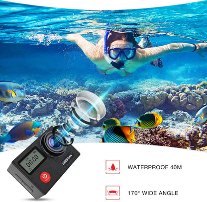 Campark X20C Action Camera Native 4K Ultra HD 20MP with EIS Stablization Touch Screen Remote Control