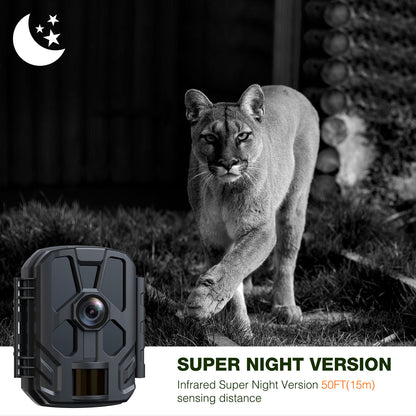 TOGUARD Mini Trail Camera 14MP 1080P Waterproof Wildlife Game Camera with Night Vision Fast Trigger Motion Activated, Hunting Camera with 110°Wide-Angle for Wildlife Bird Deer