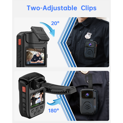 Campark 4K 40MP Police Body Camera Waterproof with Audio and Video Recording 170° Wide-Angle IR Night Vision