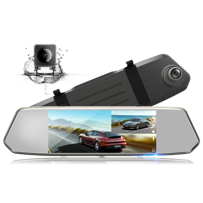 TOGUARD 1080P Mirror Dash Cam 7" Touchscreen Rear View Mirror Camera Car Camera Dash Cam Front and Rear Night Vision