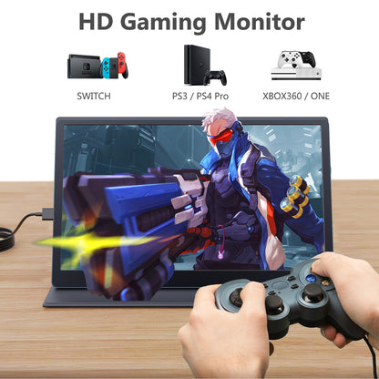 Corprit Portable Monitor 15.6" 1080P FHD USB-3.0 Monitor Computer Display with IPS Eye Care Screen Ultra-Slim Lightweight Sleek Monitor for PC Phone Console Gaming