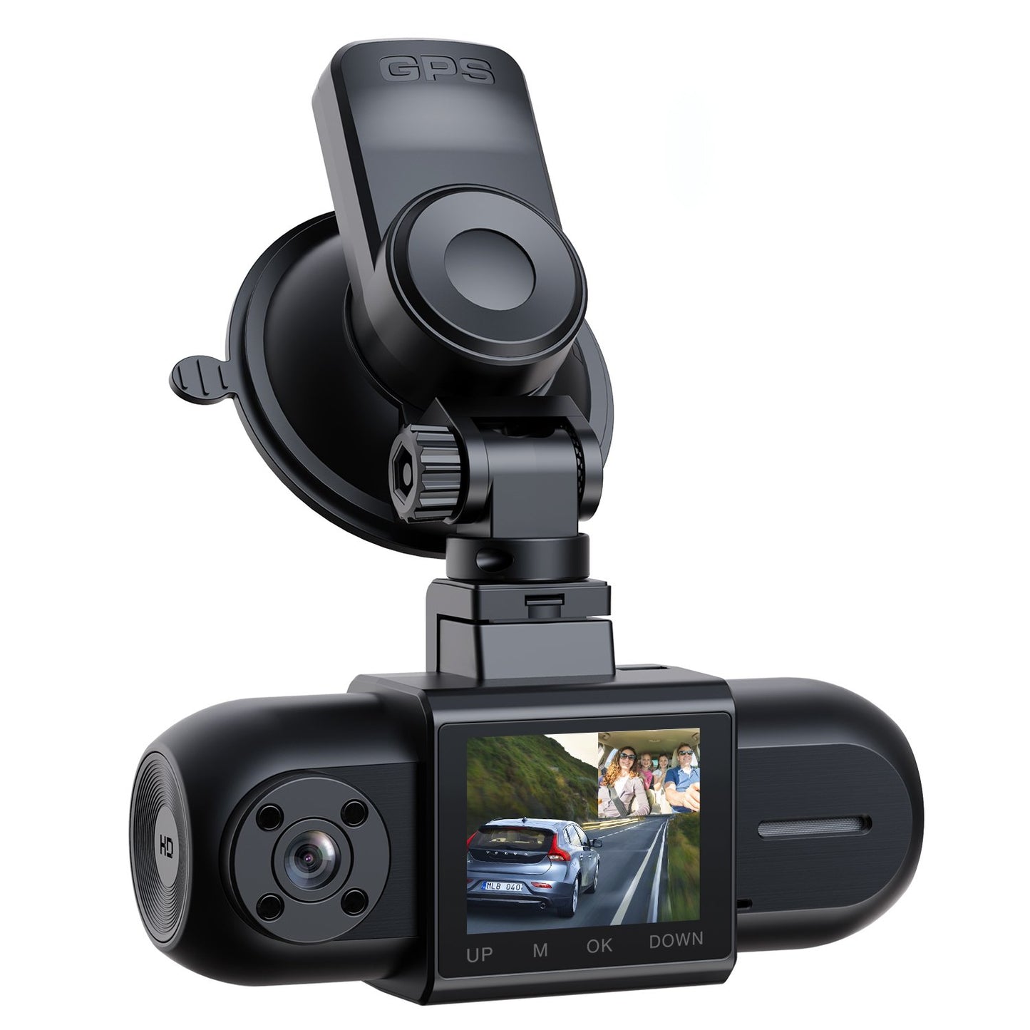 Campark DC35 Dual 1080P Dash Cam w/GPS,  Front and Inside Car Camera w/Infrared Night Vision