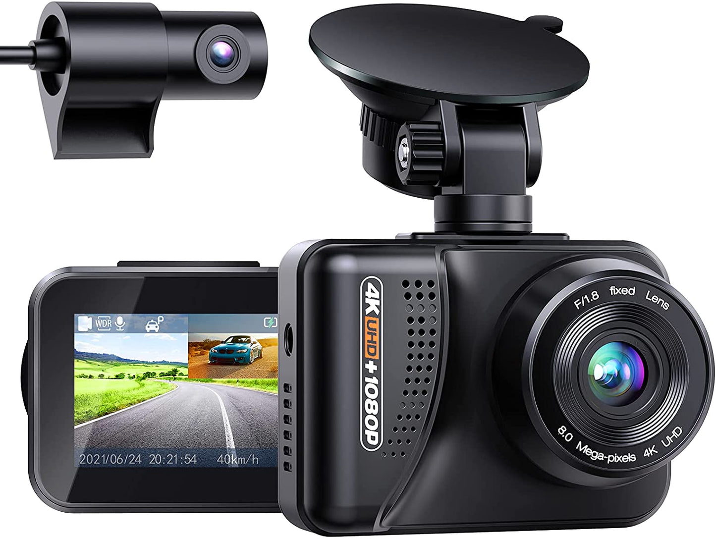 Campark Dual Dash Camera for Car Driving Recorder, w/GPS Night Vision