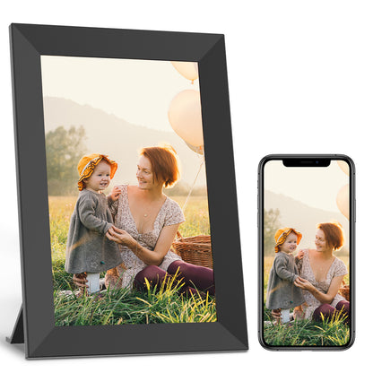 JEEMAK Smart Digital Photo Frame 10" WiFi HD IPS Touch Screen Built-in 16GB Storage Auto-Rotate Easy Share Photos/Videos via App, Email