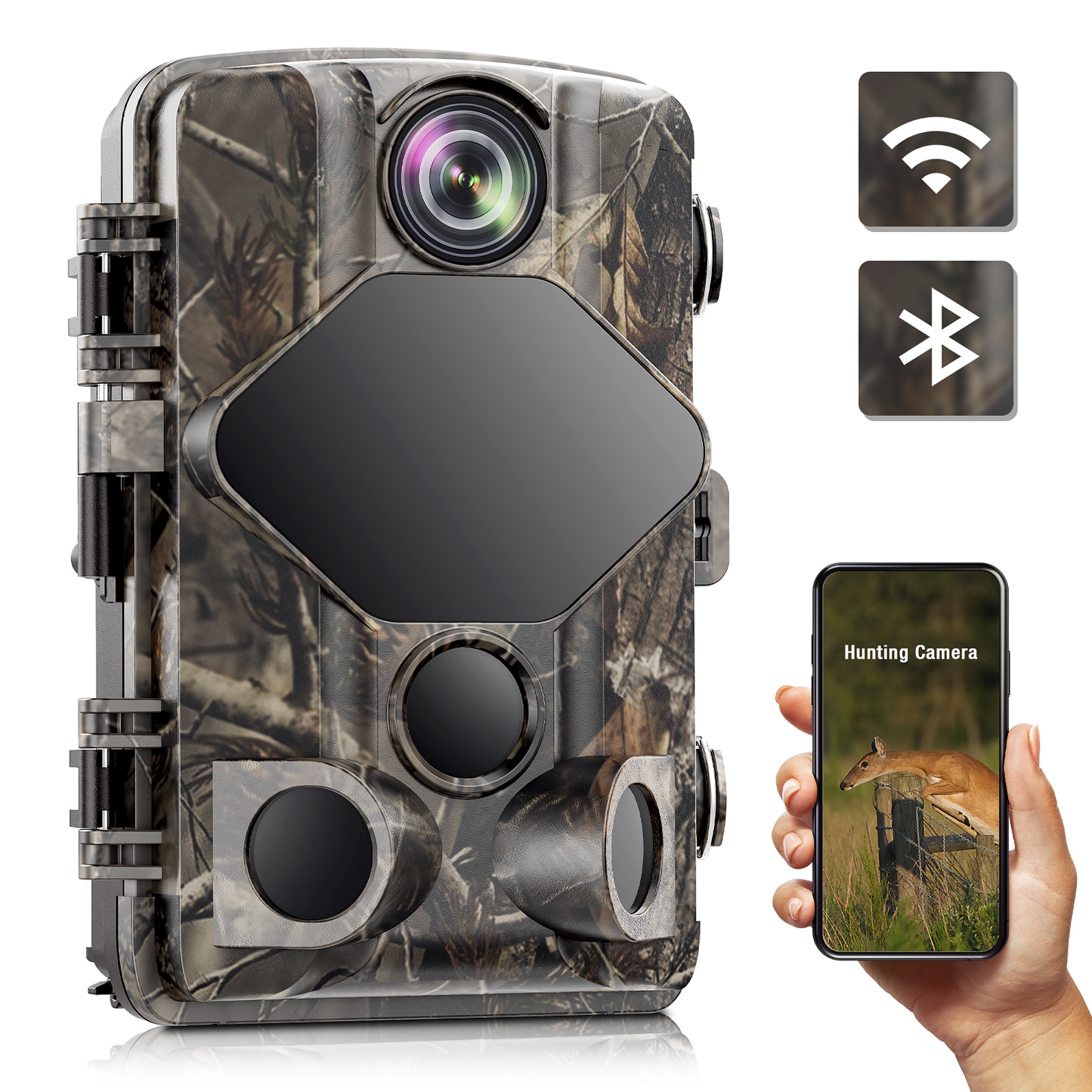 TOGUARD Trail Camera 4K Wireless 24MP Game Camera Hunting IR Outdoor Wildlife Monitoring Night Vision