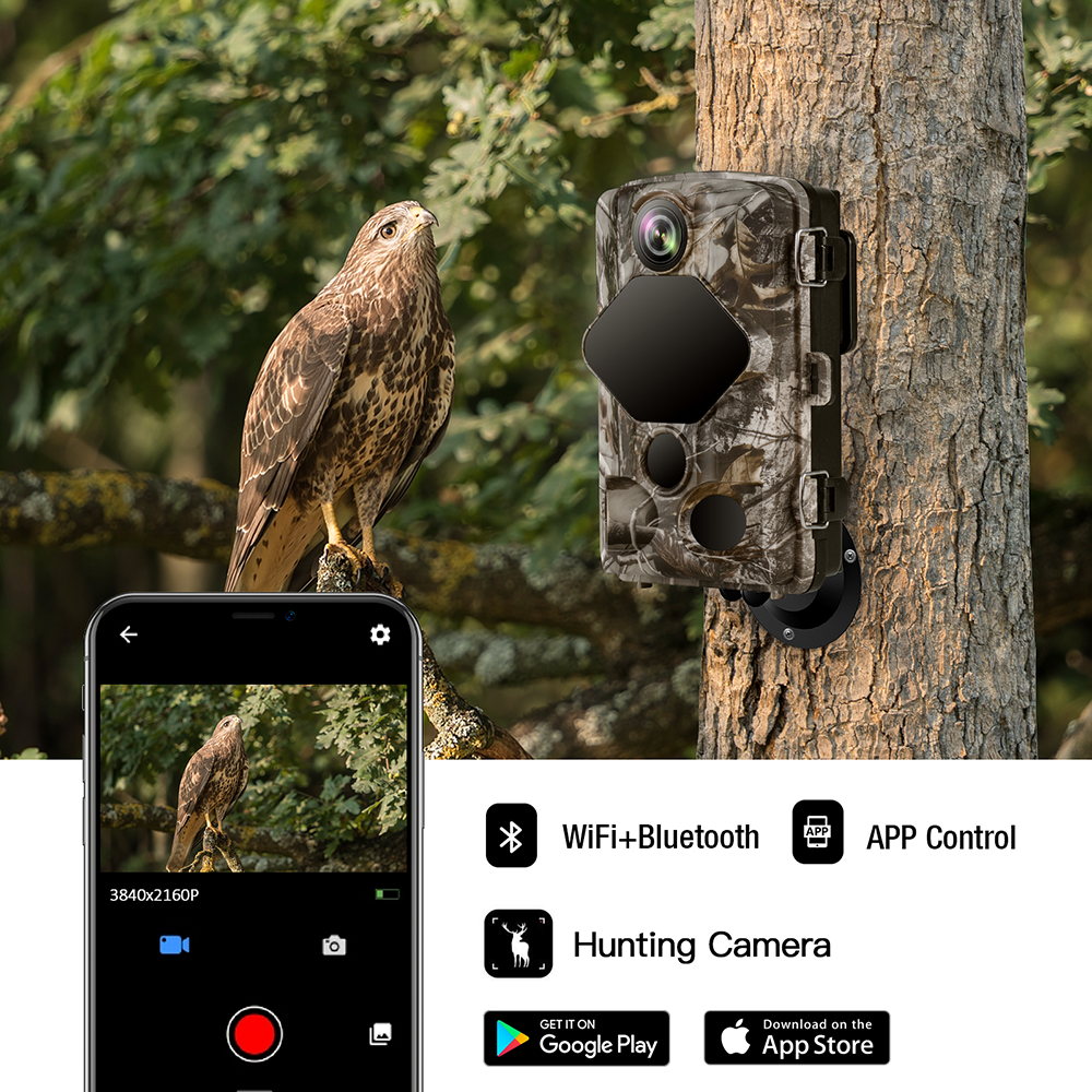 TOGUARD Trail Camera 4K Wireless 24MP Game Camera Hunting IR Outdoor Wildlife Monitoring Night Vision