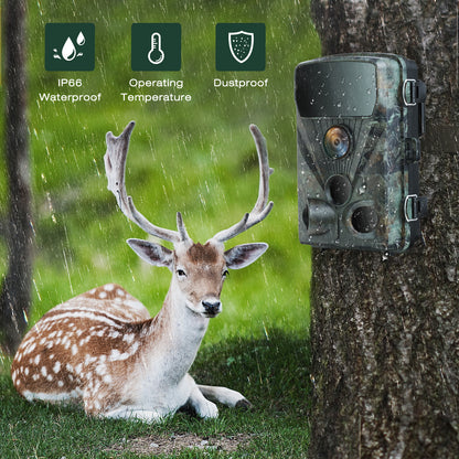 TOGUARD Wifi Trail Camera 4K Bluetooth Deer Hunting Game Cam 24MP Night Vision 0.2S Trigger Wildlife Cam Waterproof Trail Camera