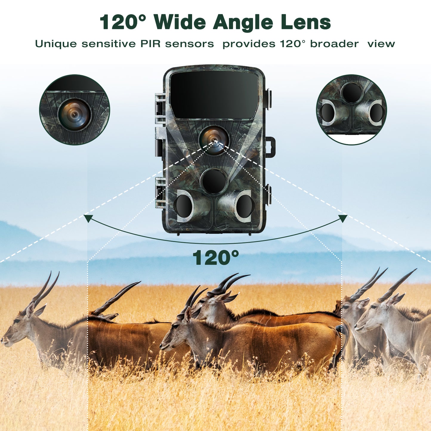 TOGUARD Wifi Trail Camera 4K Bluetooth Deer Hunting Game Cam 24MP Night Vision 0.2S Trigger Wildlife Cam Waterproof Trail Camera