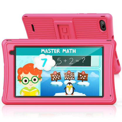 CAMPARK M70 Kids Tablets 7 inch, Quad-Core Android 10, HD Eye Protection Screen, Toddlers Tablet with WiFi, 2GB RAM+16GB ROM, Parental Controls, Learning & Gaming, Pink Kid-Proof Case, Dual Cameras