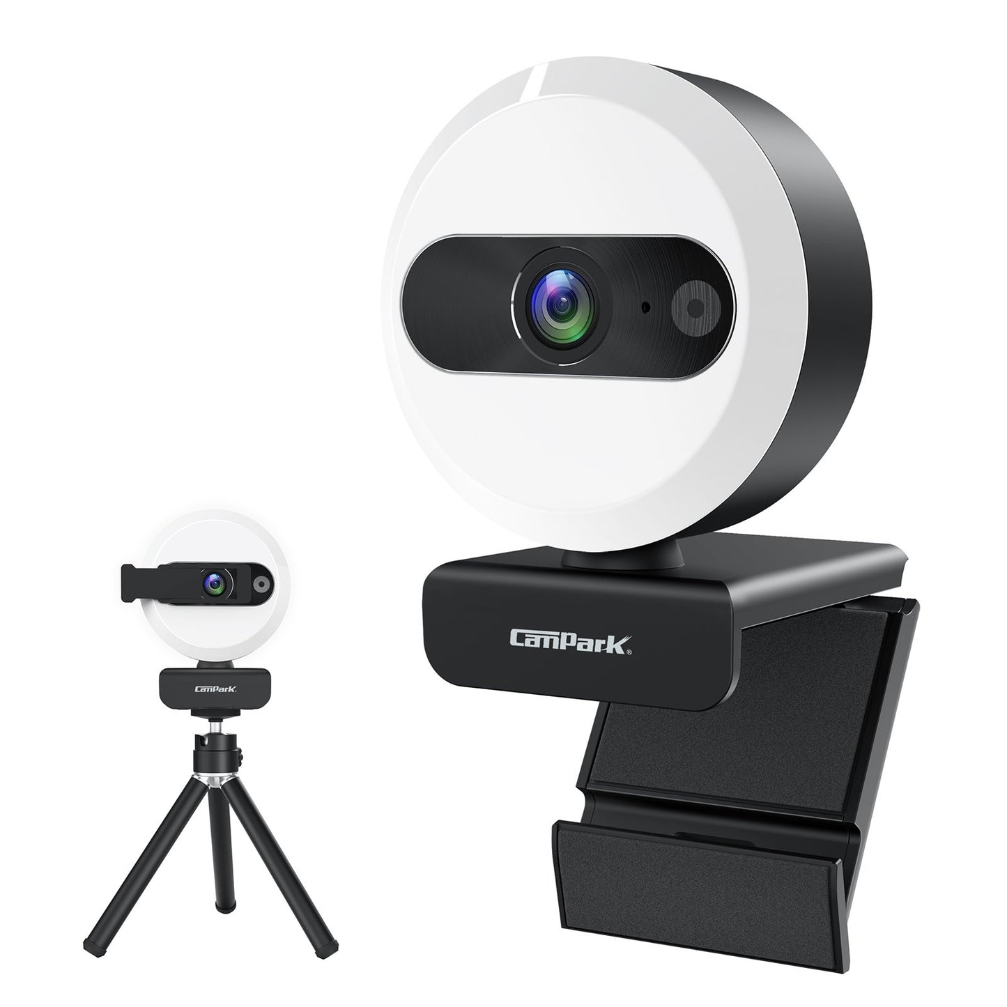 Campark PC04-1 2K HD Webcam for PC with Touch Control Ring Light,  Automatic White Balance Streaming Web Camera