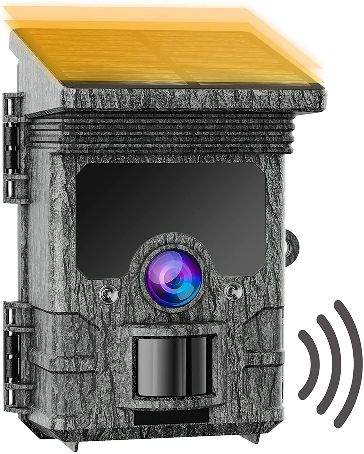 CAMPARK Solar Powered Trail Camera Native 4K 30fps WiFi Game Deer Camera 4400mAh 30MP Bluetooth Hunting Camera with Infrared Night Vision Motion Activated Waterproof Trail Cam for Wildlife Monitoring