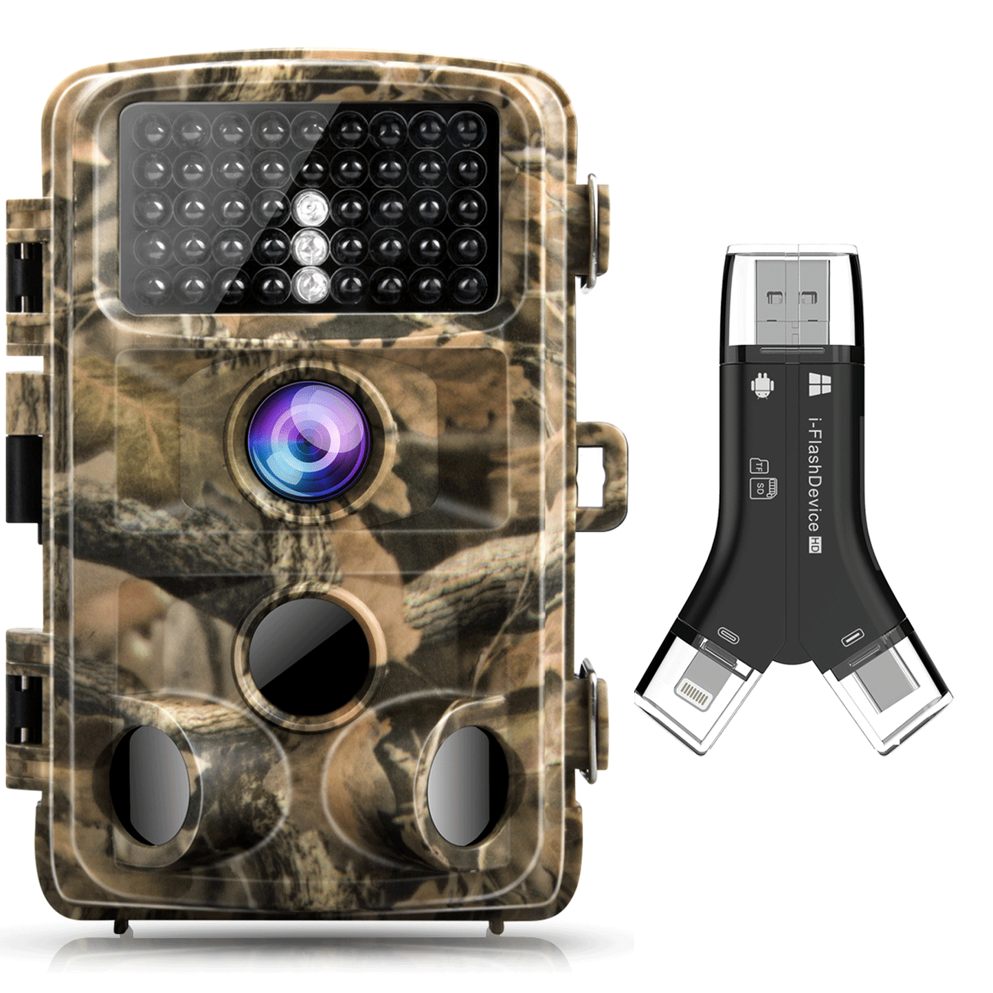 CAMPARK 4K 20MP Trail Camera with Memory SD Card Reader Game Camera Deer Hunting Infrared Night Vision Waterproof 42 LEDs Outdoor Wildlife Trail Cam 2.4"LCD