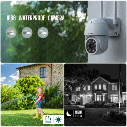 Toguard Wireless Security Camera System Outdoor with 3TB Hard Drive, 4X 3MP CCTV Wireless Camera system with Night Vision, Two-Way Audio, IP66 Waterproof, Motion Alert