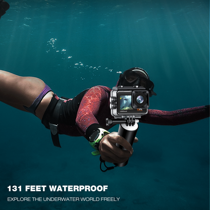 CAMPARK WiFi Action Camera 4K 24MP Dual Screen 170° Wide Angle Sports Camera 4X Zoom PC Webcam 40M with EIS Underwater Waterproof Camera