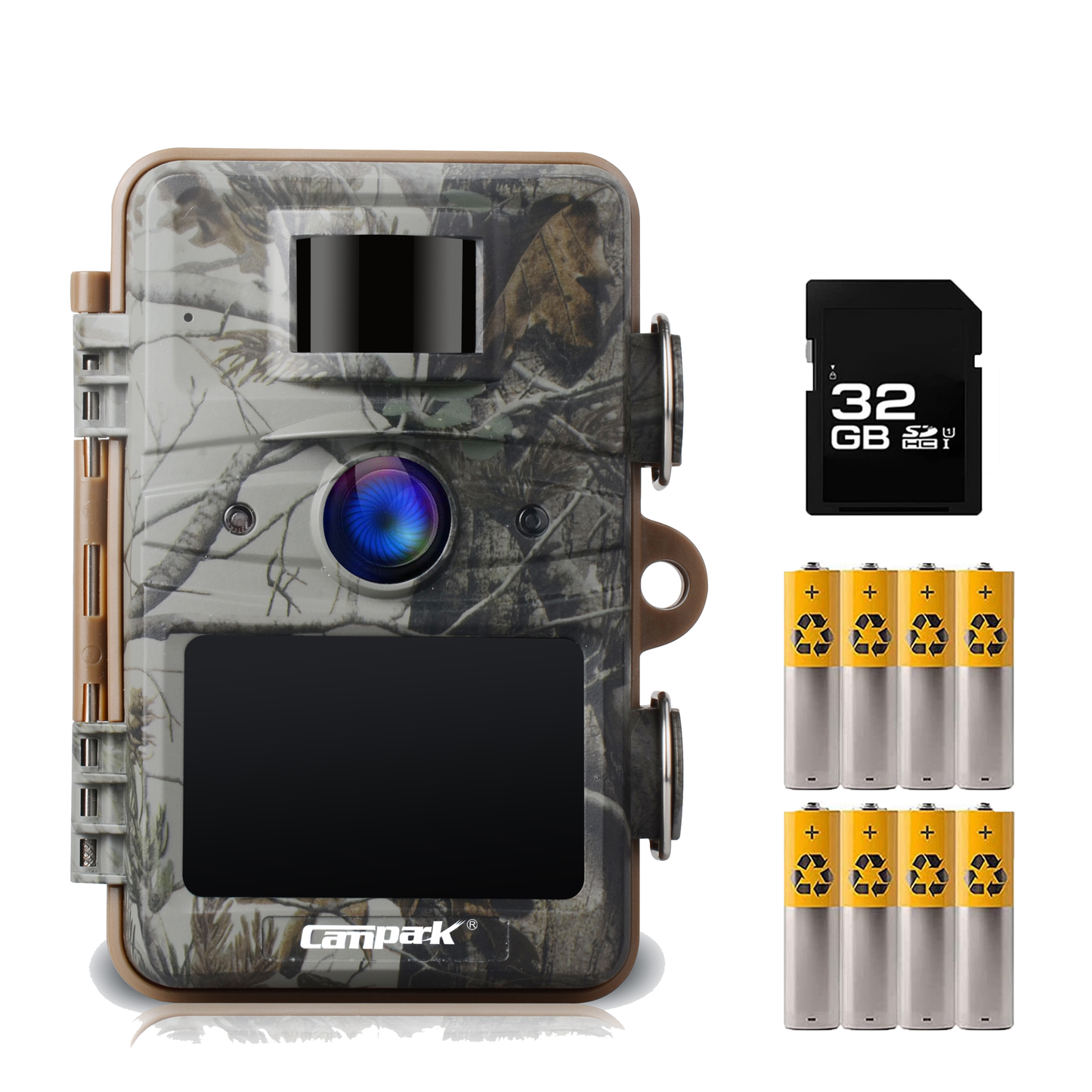 CAMPARK Trail Camera 1080P 16MP Deer Hunting Game Camera with No Glow Night Vision Waterproof 2.4″LCD Trail Cam with SD Card and Batteries