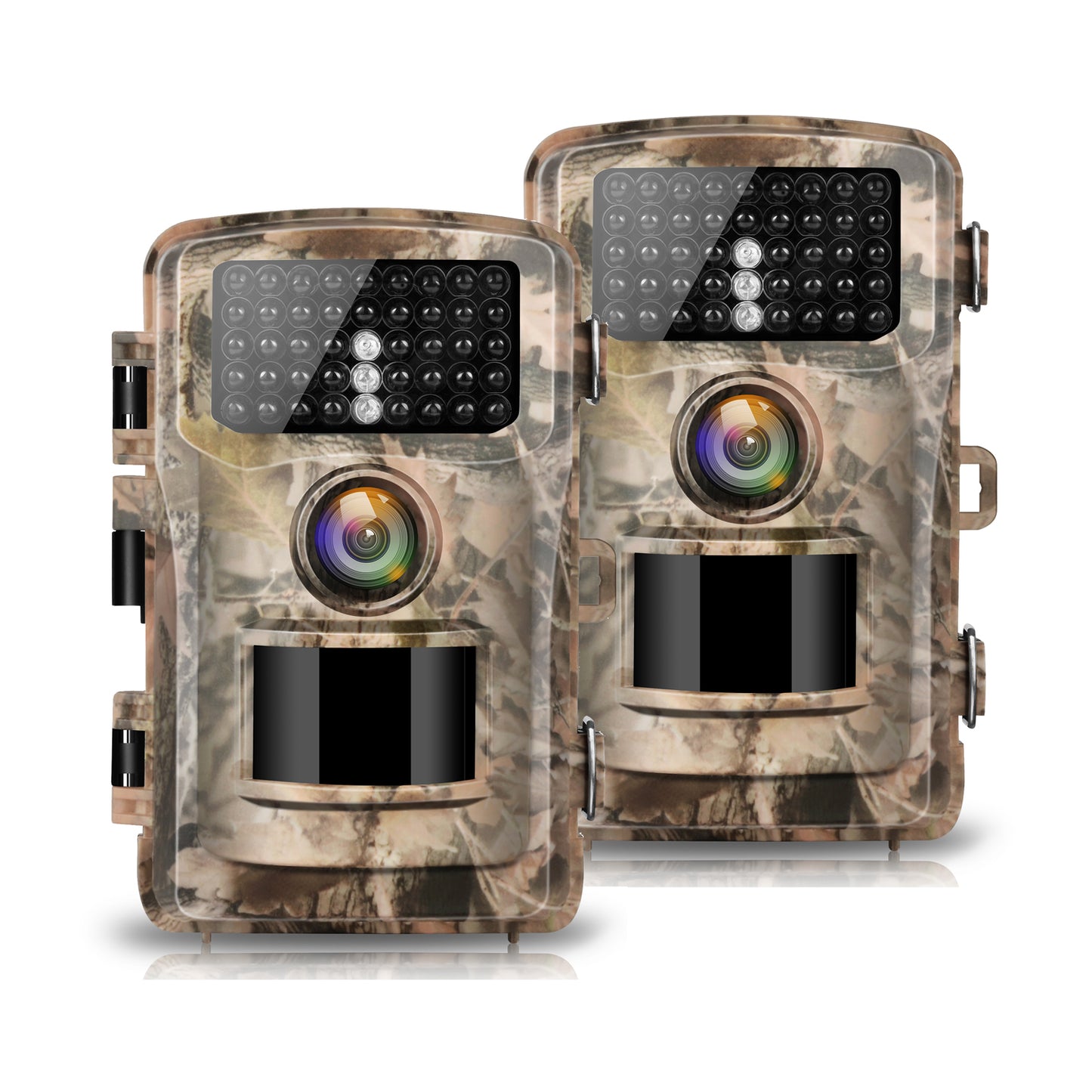 CAMPARK 2PCS 4K Trail Camera, Hunting Deer Game Camera ,20MP 1080P PIR 120°Wide-Angle 42pcs IR LEDs Night Vision Wildlife Surveillance, LCD Digital Waterproof Trail Cam